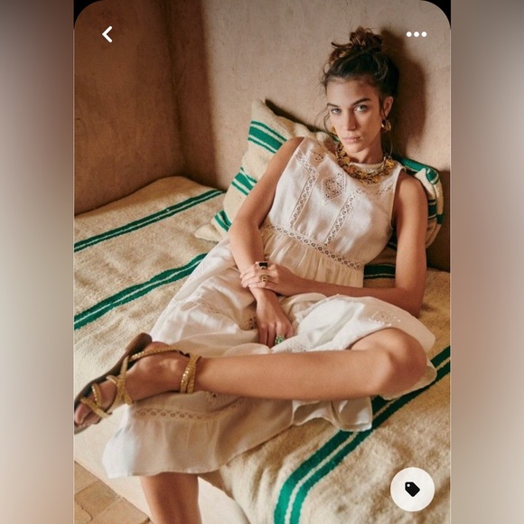 Sezane white midi Zarri dress XL/ 46 - Picture 10 of 10